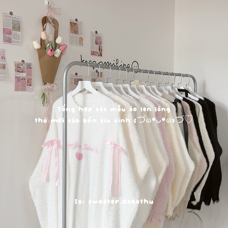ÁO LEN LÔNG THỎ HÀNG QCCC SIÊU XINH FORM OVERSIZE