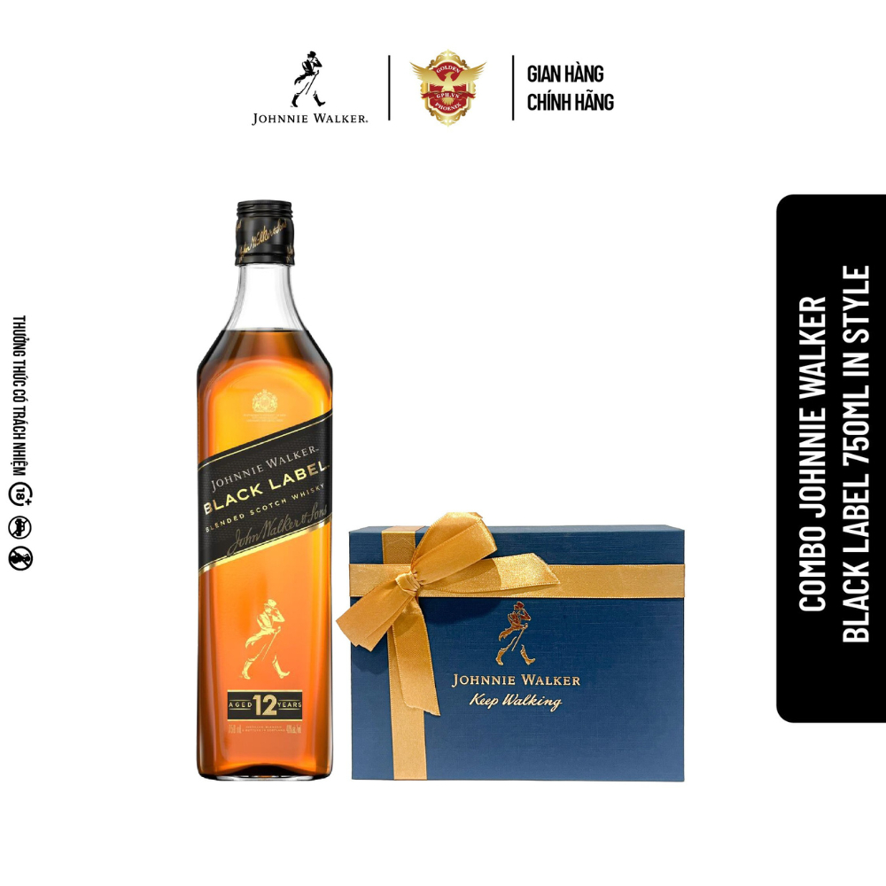 Combo Johnnie Walker Black Label 750ml In Style