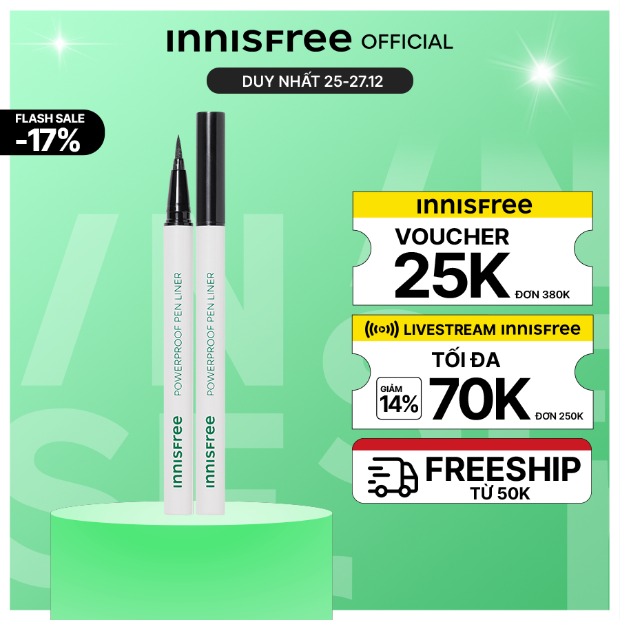 Bút kẻ viền mắt nước lâu trôi innisfree Powerproof Pen Liner 0.6g