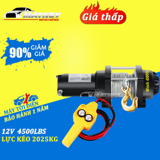 Máy tời điện tời điện 12v ắc quy 4500lb có điều khiển từ xa ,tời cứu hộ ô tô lực kéo 2025kg- bảo hành 1 năm