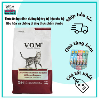 Thức ăn trị liệu cho HỆ TIÊU HÓA và CHỐNG DỊ ỨNG thực phẩm ở mèo V.O.M 1.4KG (Gastrointestinal Fiber-Response+Hypoaller)