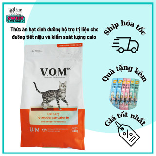 Thức ăn trị liệu cho ĐƯỜNG TIẾT NIỆU và KIỂM SOÁT LƯỢNG CALO ở mèo V.O.M 1.4KG (Urinary + Moderate Calori)