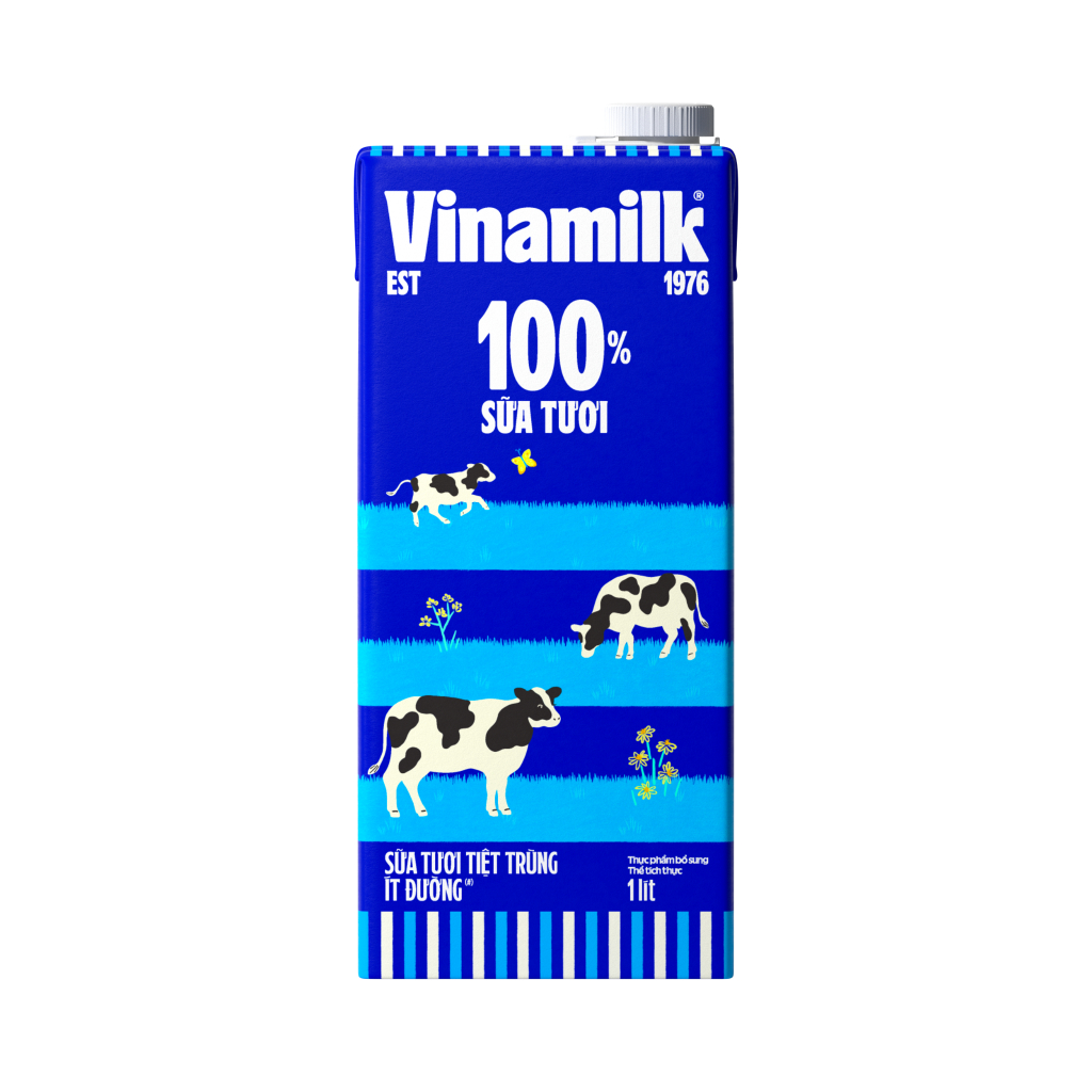 Sữa tươi tiệt trùng ít đường Vinamilk 100% sữa tươi 1 lít