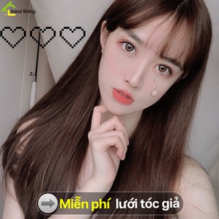 Tóc giả DION mái ngang nguyên đầu thẳng dài, phong cách Hàn Quốc màu nâu, đen