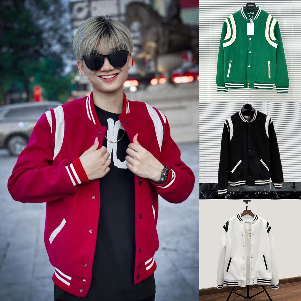 (T1)Áo Khoác varsity áo bomber Teddy SLP nam nữ - Áo bomber Sơn Tùng MTP Siêu Hot 2023 - Hàng mới về