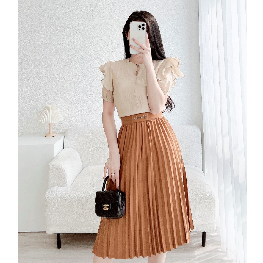 Chân Váy Xếp Ly Dáng Xoè Dài Liin Clothing Thời Trang Công Sở Cao Cấp - J4231