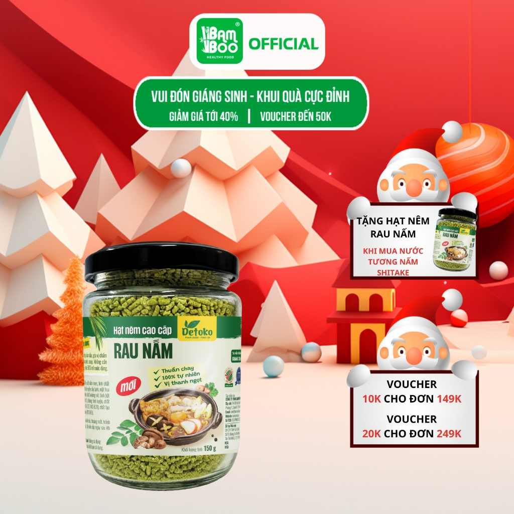 Hạt nêm rau nấm thuần chay 150g - Detoko