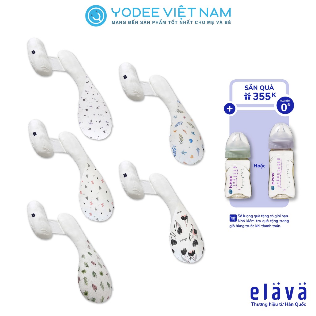 Elava Combo gối bầu đa năng chữ H nâng đỡ toàn thân mẹ bầu, 100% bông Huvis kháng khuẩn