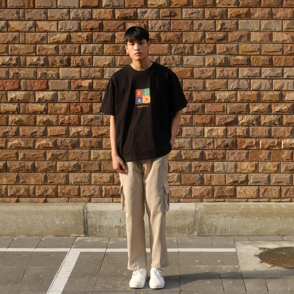 MONAT BLUE TEE FOUR SEASONS - Áo thun 100% cotton form rộng unisex