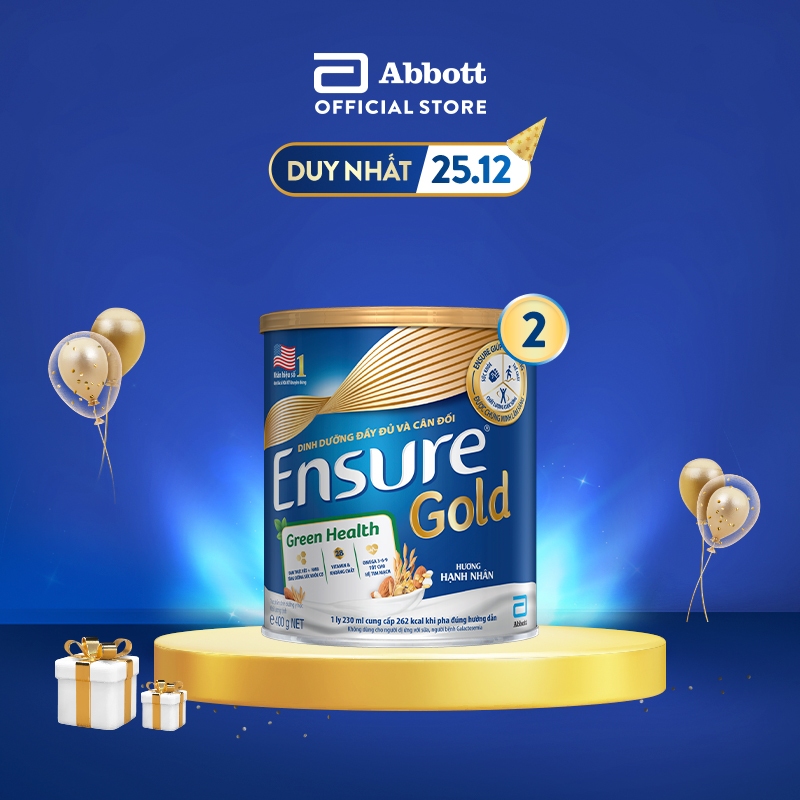 Combo 2 Sữa bột Ensure Gold Đạm thực vật 400g/lon