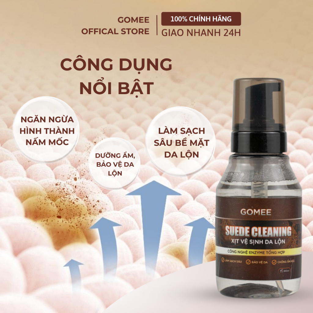 Chai Xịt Tạo Bọt Vệ Sinh Giày, Phục Hồi Giày Da Lộn GOMEE (300ML)