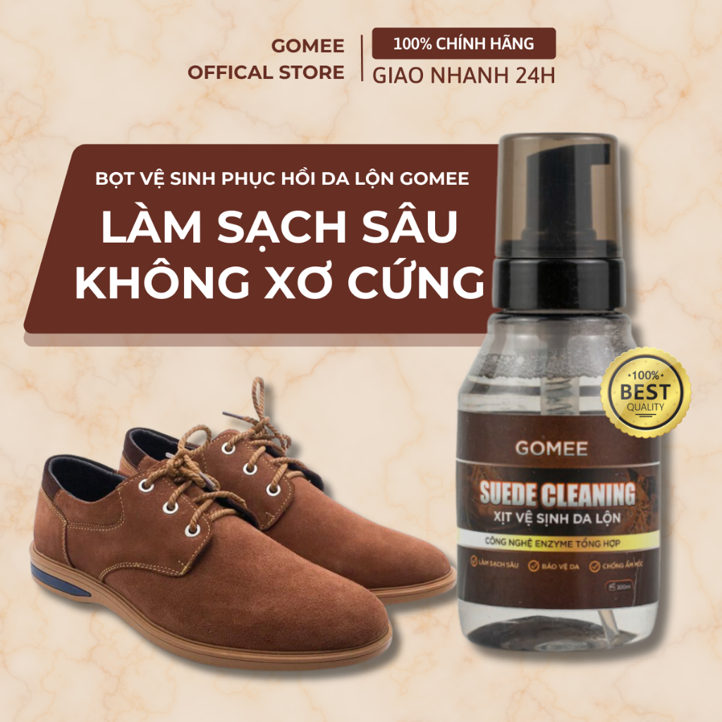 Chai Xịt Tạo Bọt Vệ Sinh Giày, Phục Hồi Giày Da Lộn GOMEE (300ML)