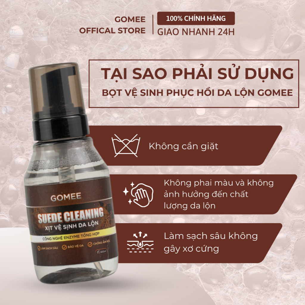 Chai Xịt Tạo Bọt Vệ Sinh Giày, Phục Hồi Giày Da Lộn GOMEE (300ML)