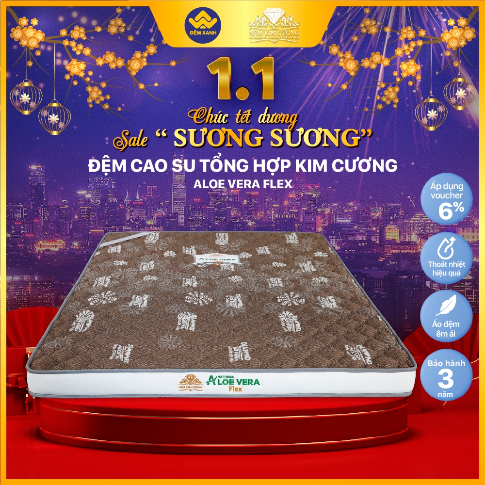 Đệm cao su non Kim Cương Aloe Vera Flex