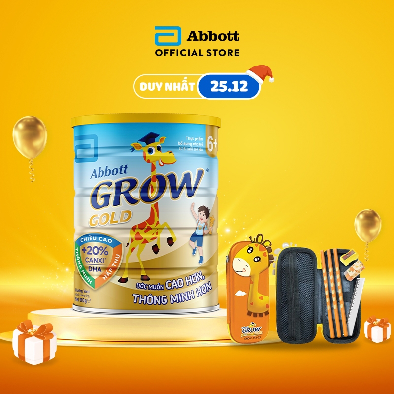 [Tặng hộp bút chì] Sữa bột Grow 6+ 900g