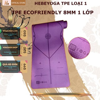 Thảm Tập Yoga Định Tuyến Hebeyoga TPE 8mm 1 Lớp Cao Cấp Hàng Loại 1 Kèm Túi