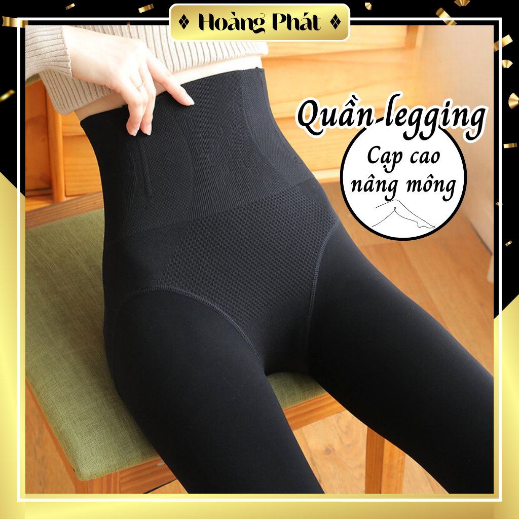 Quần Legging Nữ Cạp Cao Nâng Mông Có Đai Nịt Bụng Thời Trang Thu Đông
