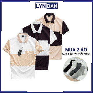 áo polo LYNDAN cao cấp, áo thun nam gai cá xấu phối ngang có túi cực đẹp siêu hot