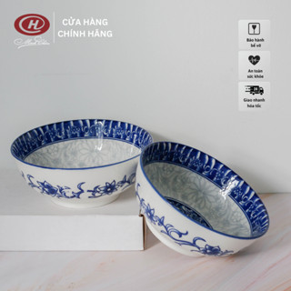 Bát tô sứ cao cấp vẽ hoa xanh lam - Sứ Minh Châu