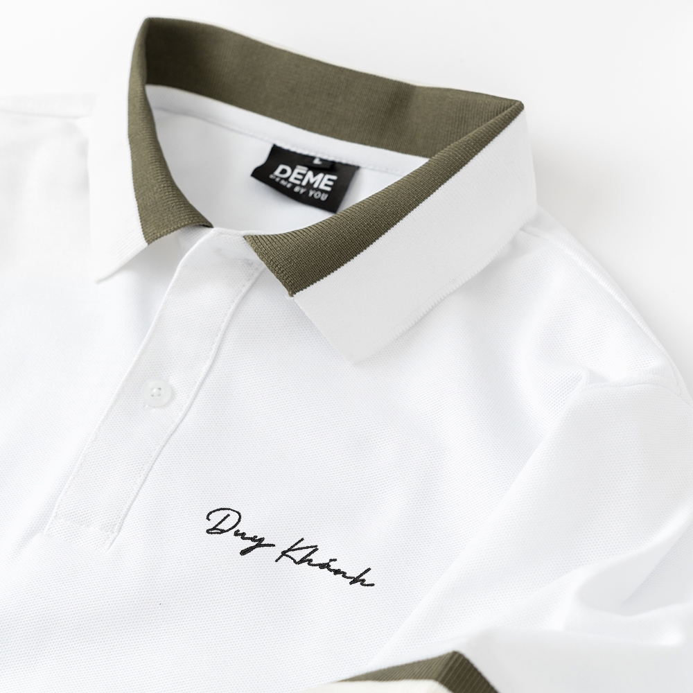 Áo Polo Nam Nữ, Áo Polo Thêu Tên Theo Yêu Cầu DEME Chất Vải Cotton Mềm Mịn, Chống Nhăn, Giữ Form Tốt