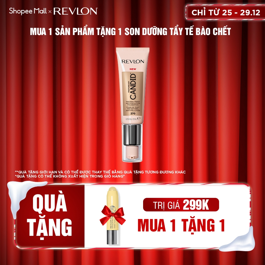 Kem nền Bảo Vệ Da, Chống Ô nhiễm Revlon PhotoReady Candid™ Natural Finish Anti-pollution 22ml