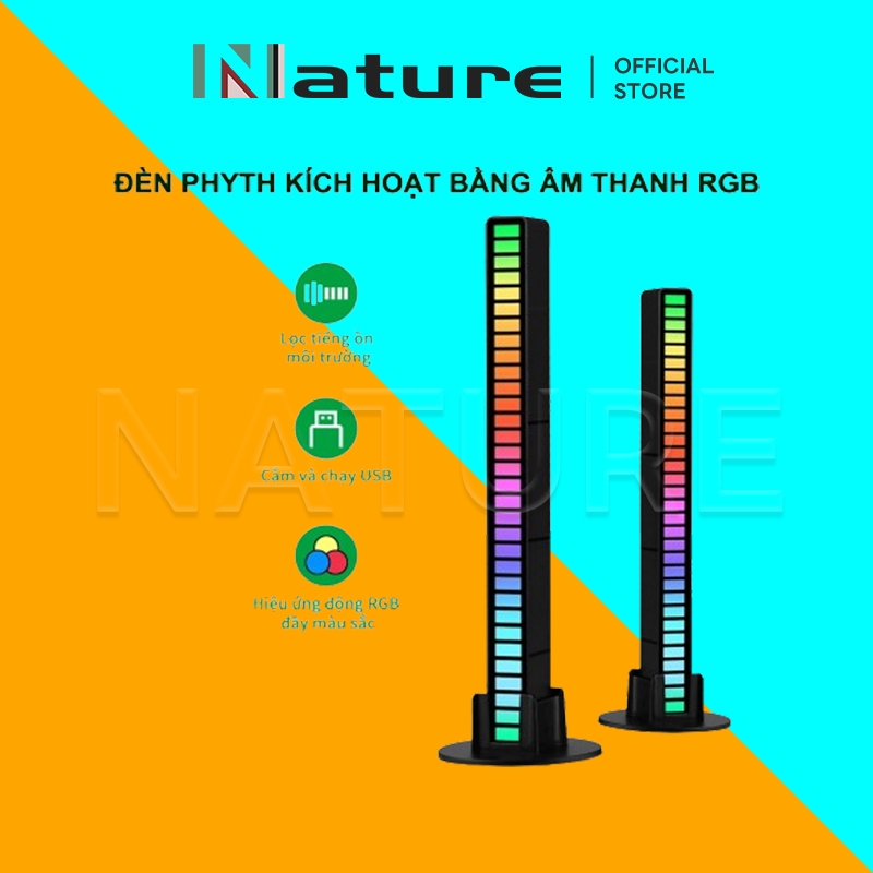 Thanh đèn Led 3D RGB nháy theo nhạc, có pin rời, có chân đế trang trí bàn làm việc