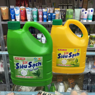 Nước rửa chén Lix Siêu Sạch Vitamin E hương chanh can 1.4kg