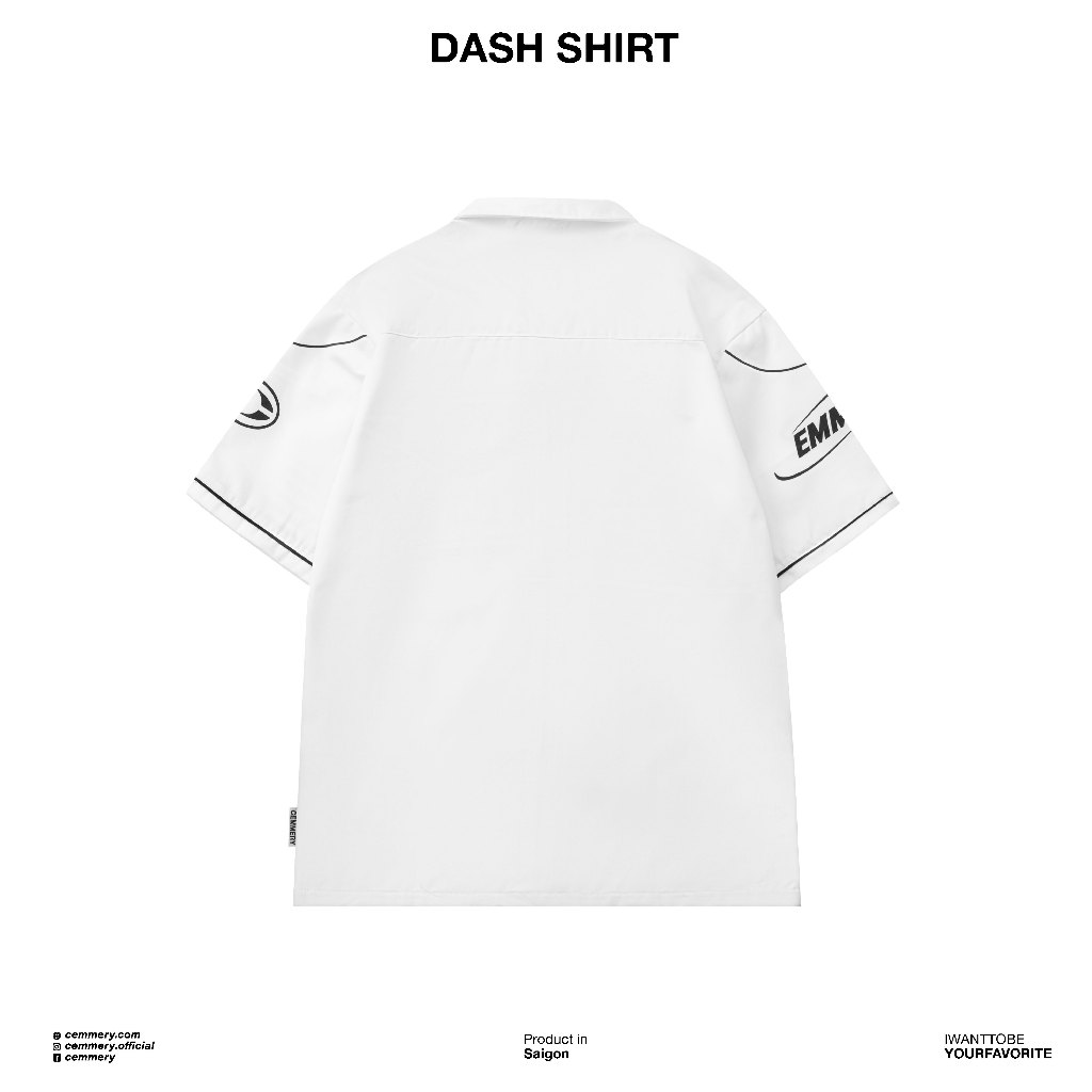 Áo Sơ Mi Tay Ngắn Dash Shirt  Chính Hãng Cemmery Kaki cotton Khóa Kéo Unisex 2 Màu