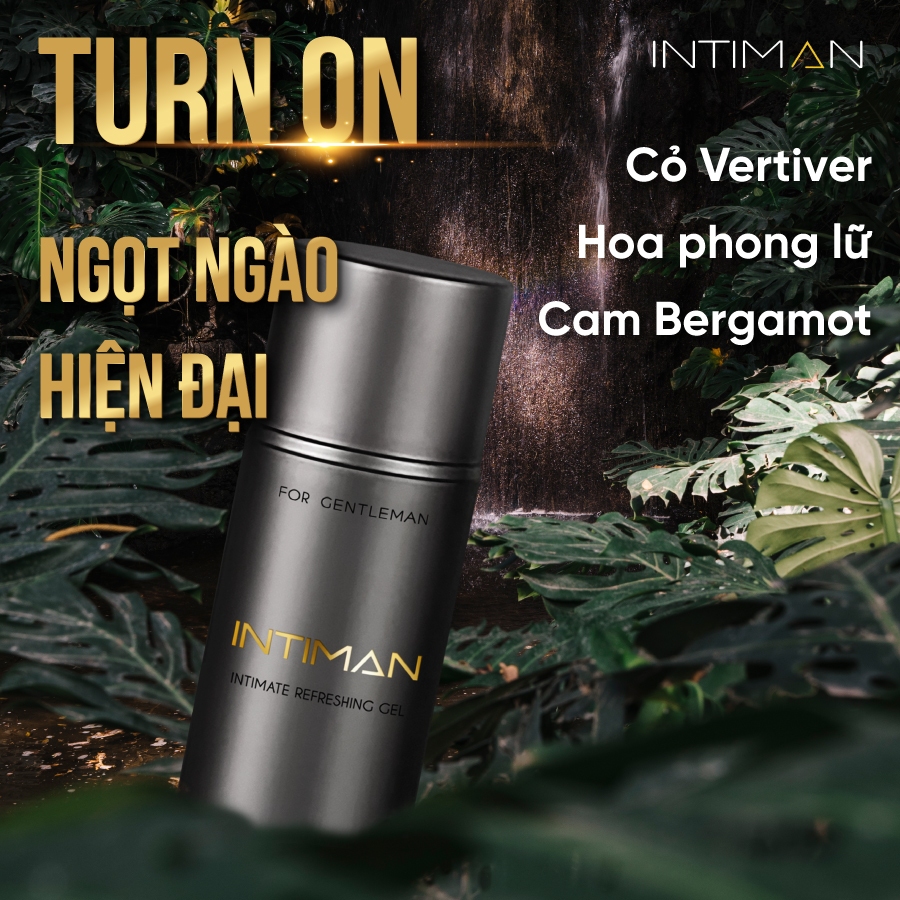Dung Dịch Vệ Sinh Nam INTIMAN Daily Wash Turn On , Gel Lạnh Nano Sliver Kháng Khuẩn, Thơm Sâu 150ml