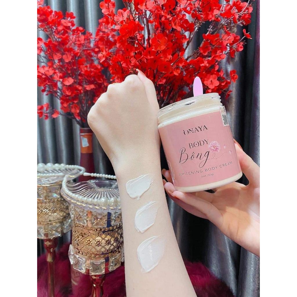 Kem Body Bông Onaya Dưỡng Da Trắng Sáng, Mịn Màng Sau 7 Ngày.