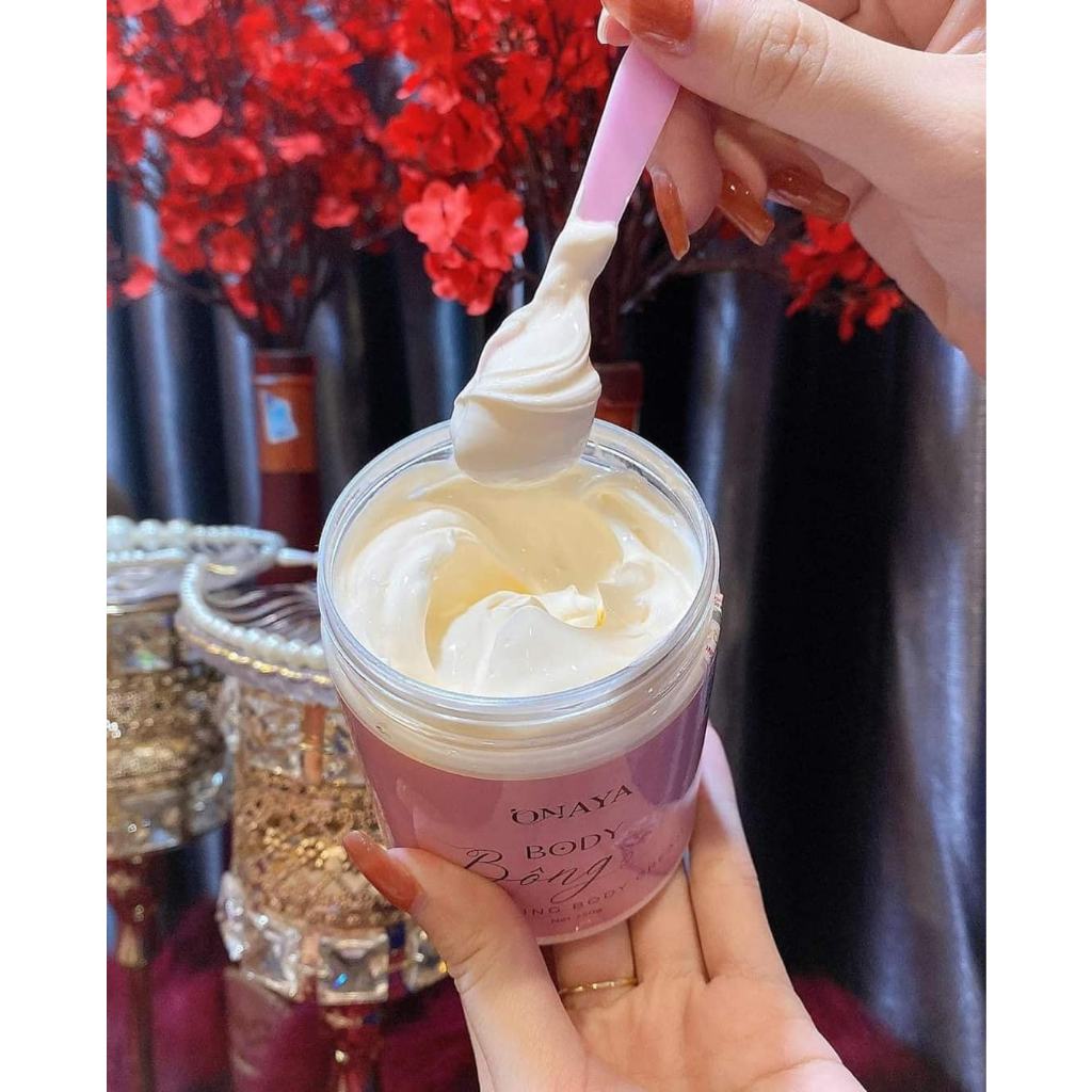 Kem Body Bông Onaya Dưỡng Da Trắng Sáng, Mịn Màng Sau 7 Ngày.