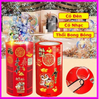 Máy thổi bong bóng tự động có đèn led kèm nhạc - loa bắn bóng bóng tự động trang trí đón Tết