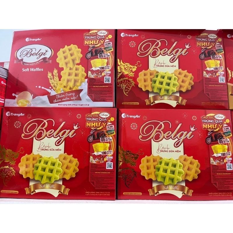( mẫu mới) bánh tràng an belgi trứng sữa mềm 276g phiên bản tết