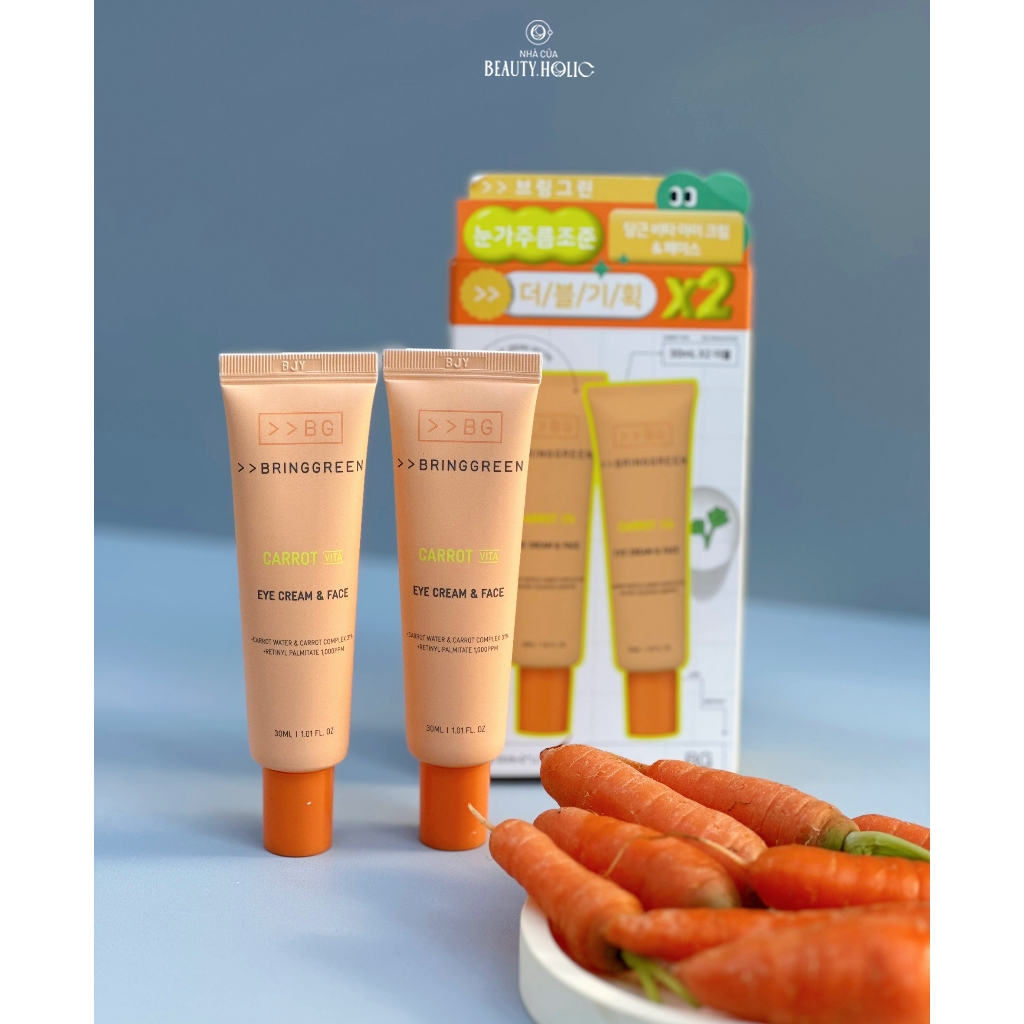 Kem dưỡng cho mặt và mắt BRING GREEN CARROT VITA EYE CREAM & FACE