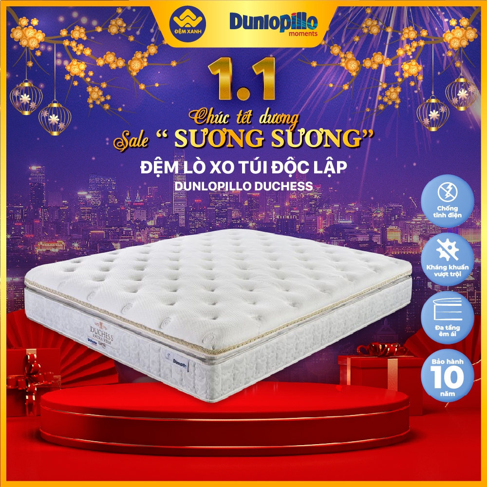 Đệm lò xo túi độc lập Dunlopillo Duchess dày 29cm