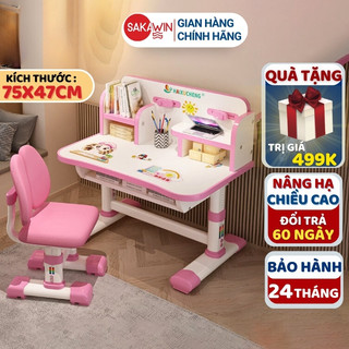 Bàn học chống gù Sakawin SA03 điều chỉnh chiều cao có kệ sách Cho bé ngồi học