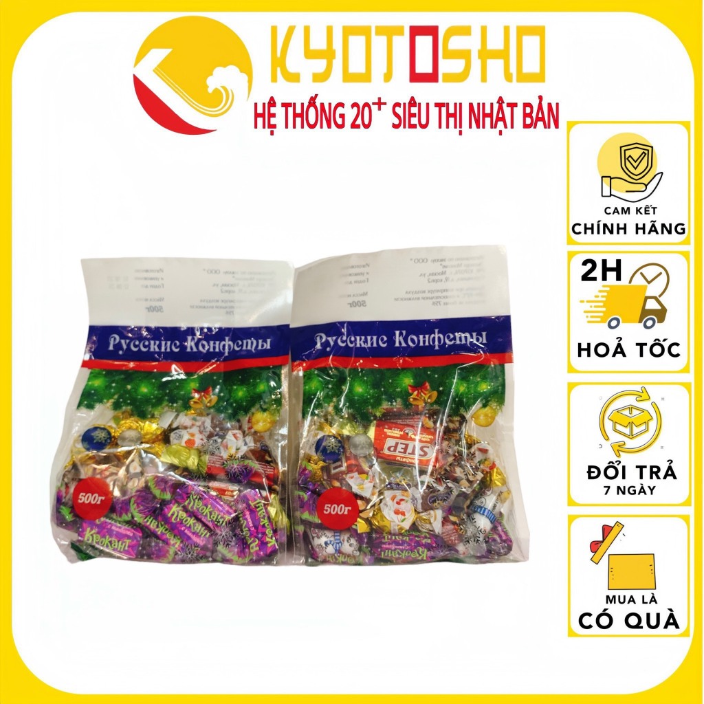 Kẹo socola Nga mix 8 vị gói 500g