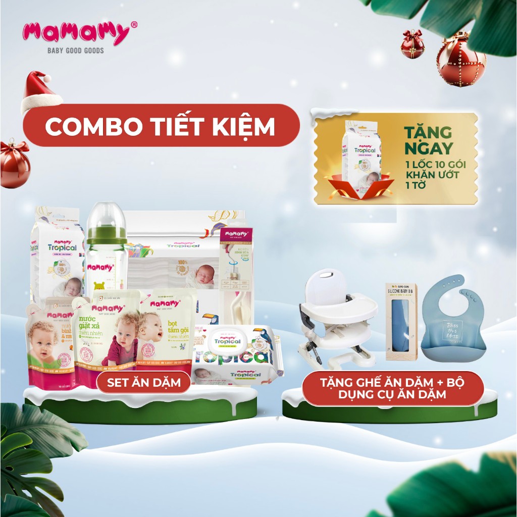 [TẶNG GHẾ ĂN DẶM MASTELA + BỘ DỤNG CỤ ĂN DẶM] Set hệ sản phẩm Mamamy dành cho trẻ ăn dặm