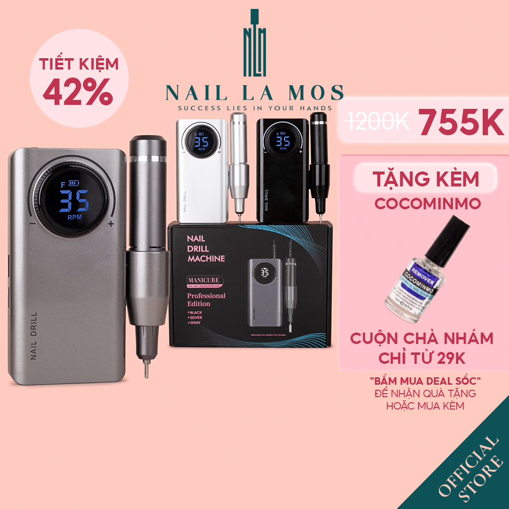 Máy mài móng tích điện UV-201 chính hãng - Máy mài làm nail màn hình hiện đại, pin tuổi thọ cao (bảo hành 3 tháng)