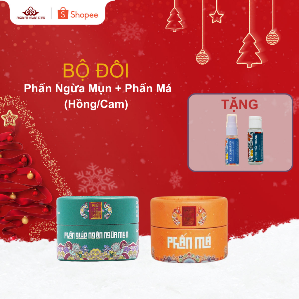 Bộ Đôi Phấn Ngừa Mụn + Phấn Má Phấn Nụ Hoàng Cung