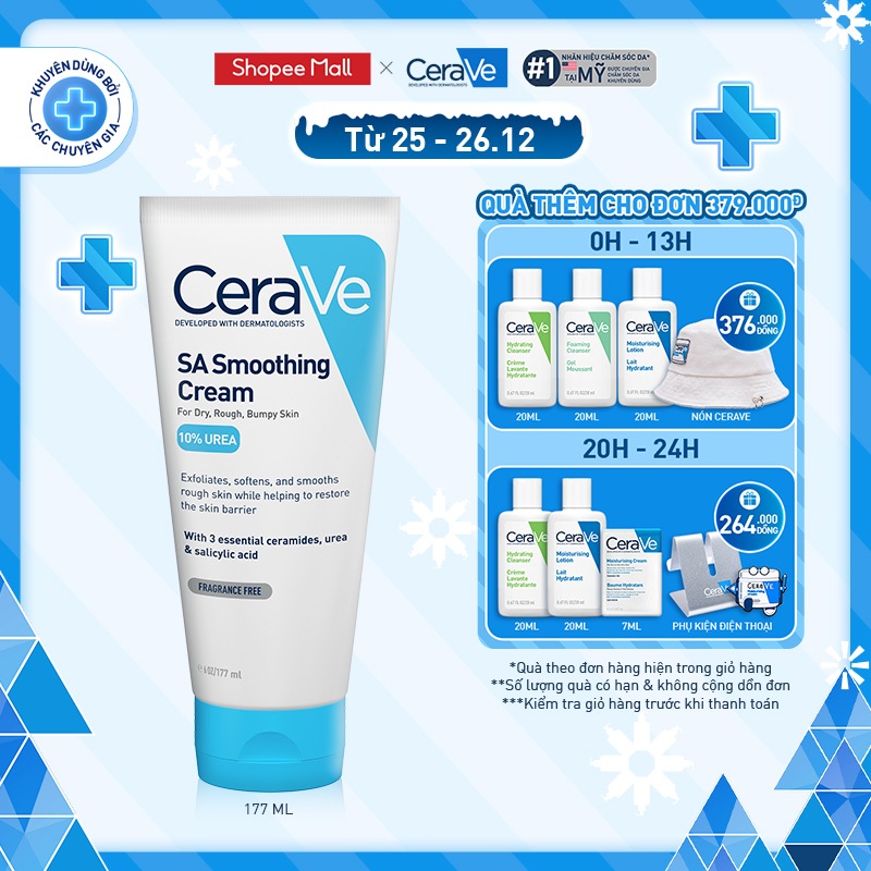 Kem dưỡng ẩm dành cho da nhạy cảm CeraVe SA Smoothing Cream 177ml