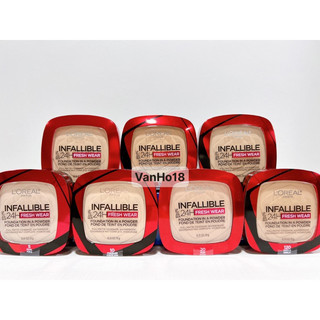 Phấn phủ kiềm dầu, chống nước và chịu nhiệt loreal infallible 24h fresh wear foundation in a powder