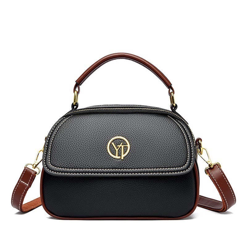 Túi xách nữ đeo chéo thời trang HOKOBI giá rẻ thiết kế khoá móc đen sang chảnh TDC148