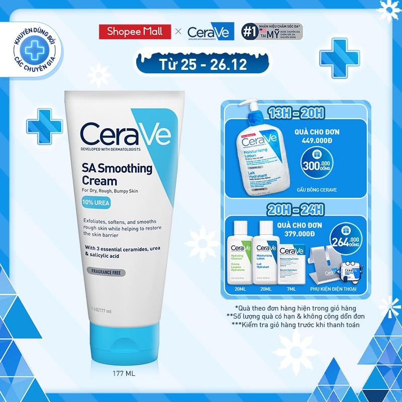 Kem dưỡng ẩm dành cho da nhạy cảm CeraVe SA Smoothing Cream 177ml