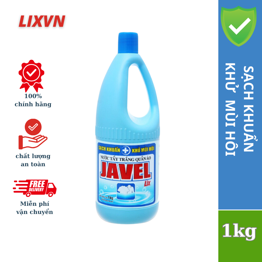 Nước tẩy trắng quần áo nước Javel Lix 1Kg - JL100