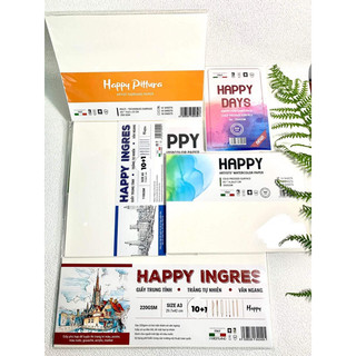 [Cheapy] Giấy Vẽ Màu Nước HAPPY 300gsm, 250gsm,giấy vẽ chì 200gsm,160gsm