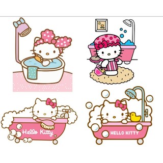 🌻DECAL DÁN CỬA TOILET/ NHÀ TẮM 🎀 KITTY HOUSE
