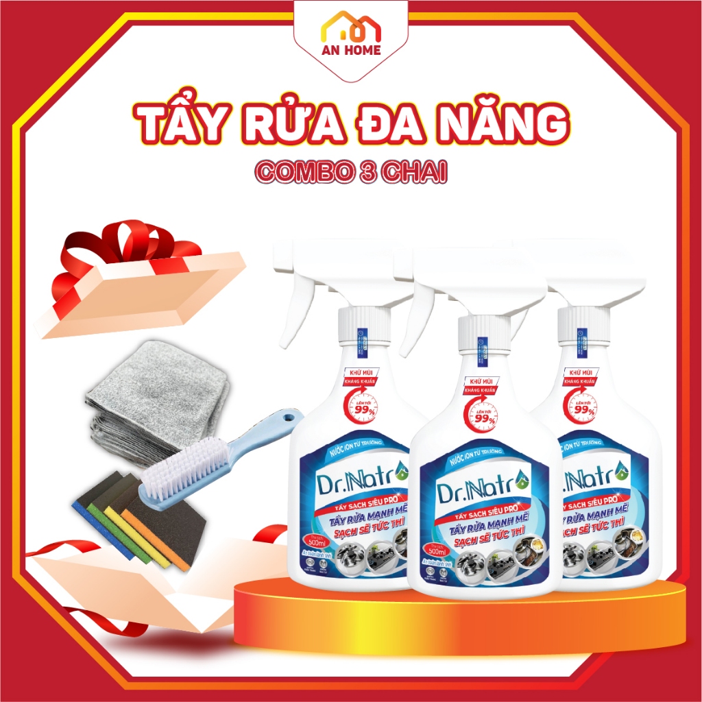 3 chai Tẩy đa năng dr natro đánh bay mọi vết bẩn sạch bong - AnHome