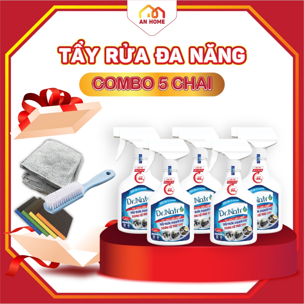 5 chai Tẩy đa năng dr natro đánh bay mọi vết bẩn sạch bong - AnHome