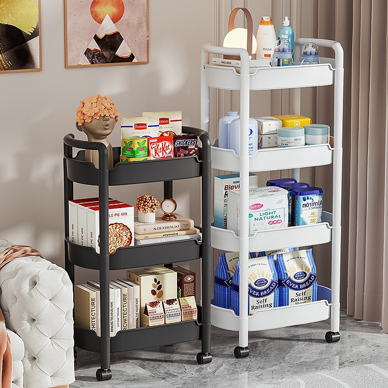 Kệ Đựng Đồ 3 Đến 4 Tầng Có Bánh Xe Di Chuyển Đa Năng Siêu Tiện Lợi